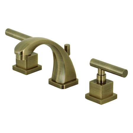 Kingston Brass KS4943CQL Claremont 8" Widespread Bathroom Faucet, Antique Brass KS4943CQL